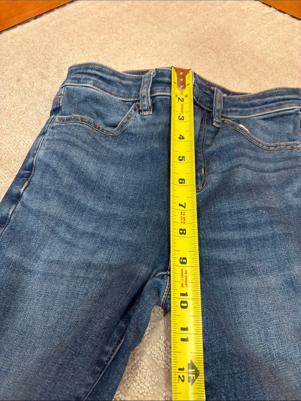 American Eagle Hi-Rise Jeggings Medium Wash Next Level Stretch Denim Womens 2 - Picture 7 of 8